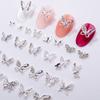 10 Pcs Butterfly Alloy Nail Charms 3D Butterfly Zircon Diamond Rhinestone Nails Jewelry Diy Nail Art Decoration Accessories