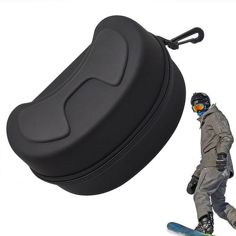 Hartschalen-Skibrillen-Aufbewahrungsbox EVA Wasserdichte Brillen-Tragetasche mit Reißverschluss Haken Stoßfeste Sonnenbrillen-Schutzhülle