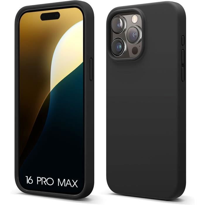 Protective Case - Booling - Iphone 16 Pro Max - Soft Liquid Silicone - Ultra Slim - Black