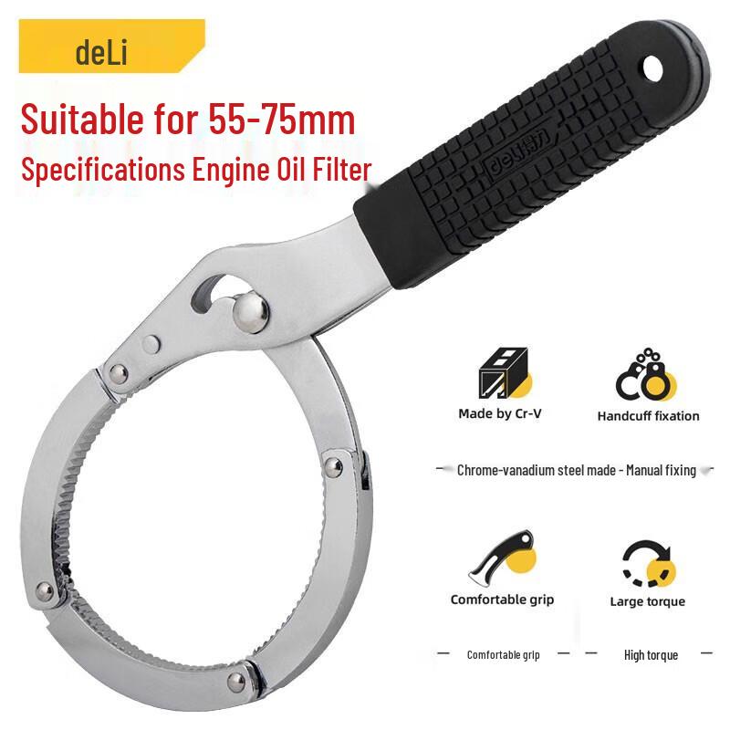 Deli DL7408 Handcuff Oil Filter Wrench 2-Pack