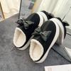 Warm cotton slippers autumn and winter bow indoor thick bottom wear-resistant deodorant outer wear non-slip cotton slippers winter