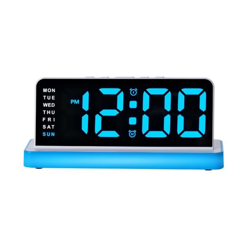 Night Light Digital Alarm Clock Electric Desk Clock with Snooze Date Loud Alarm Day of Week for Living Room Bedroom