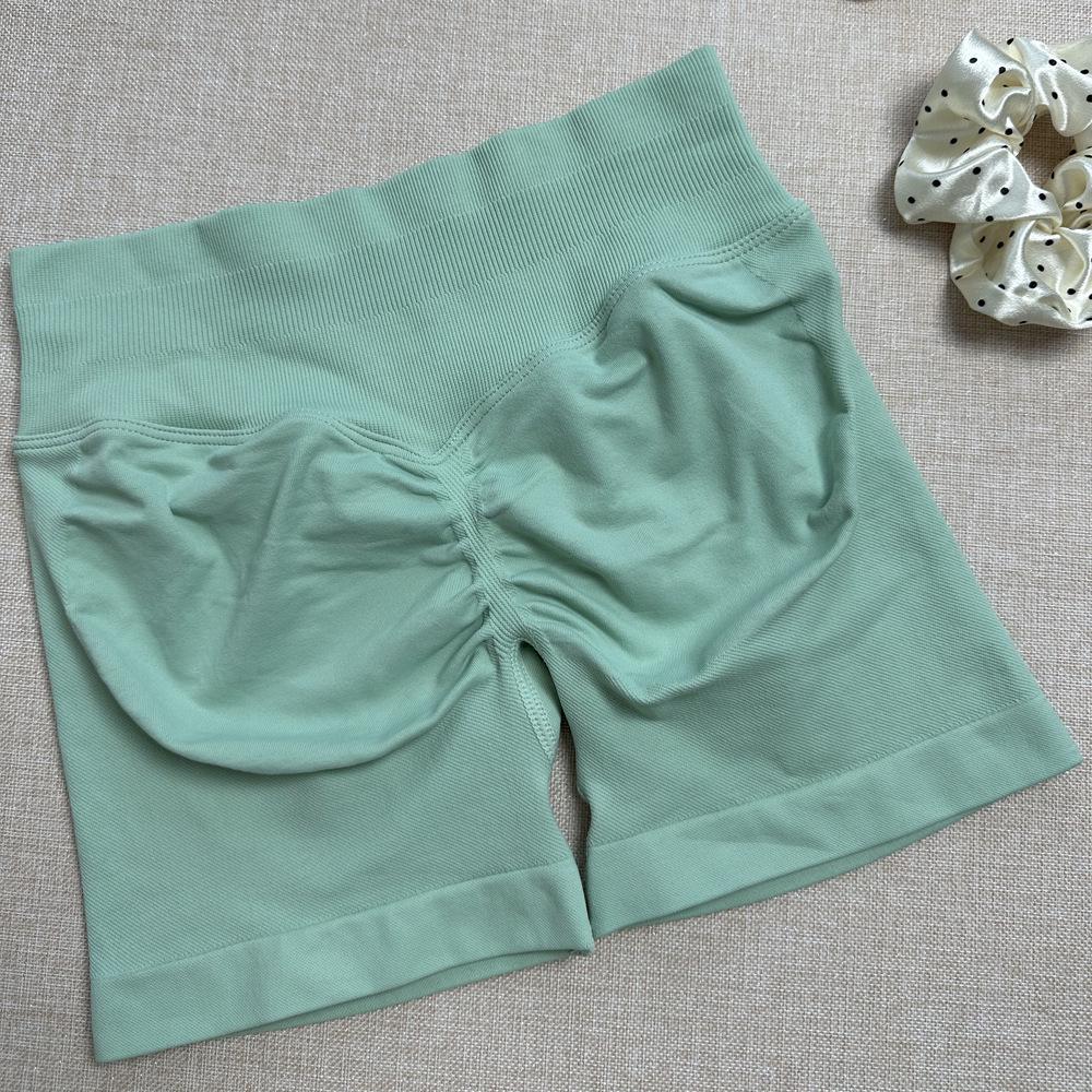 European & American High-Waist Tummy-Control Peach Butt Sports Shorts: Slimming, Quick-Dry Yoga & Running Gear