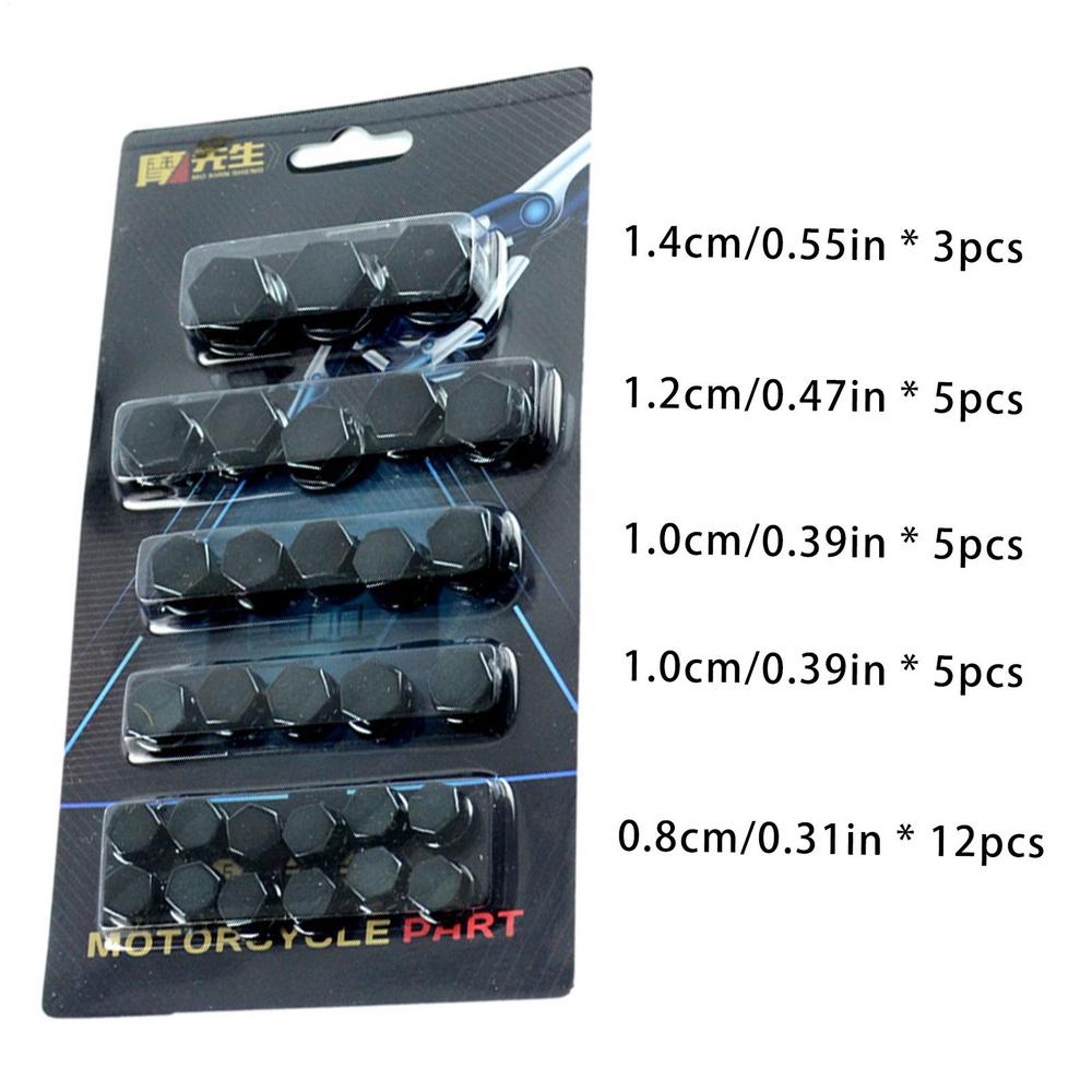 Nut Cover For Motorcycle 5 Colors Motorcycle Screw Cover 30PCS/Set Motorcycle Screw Nut Bolt Covers Rustproof Motorcycle Screw