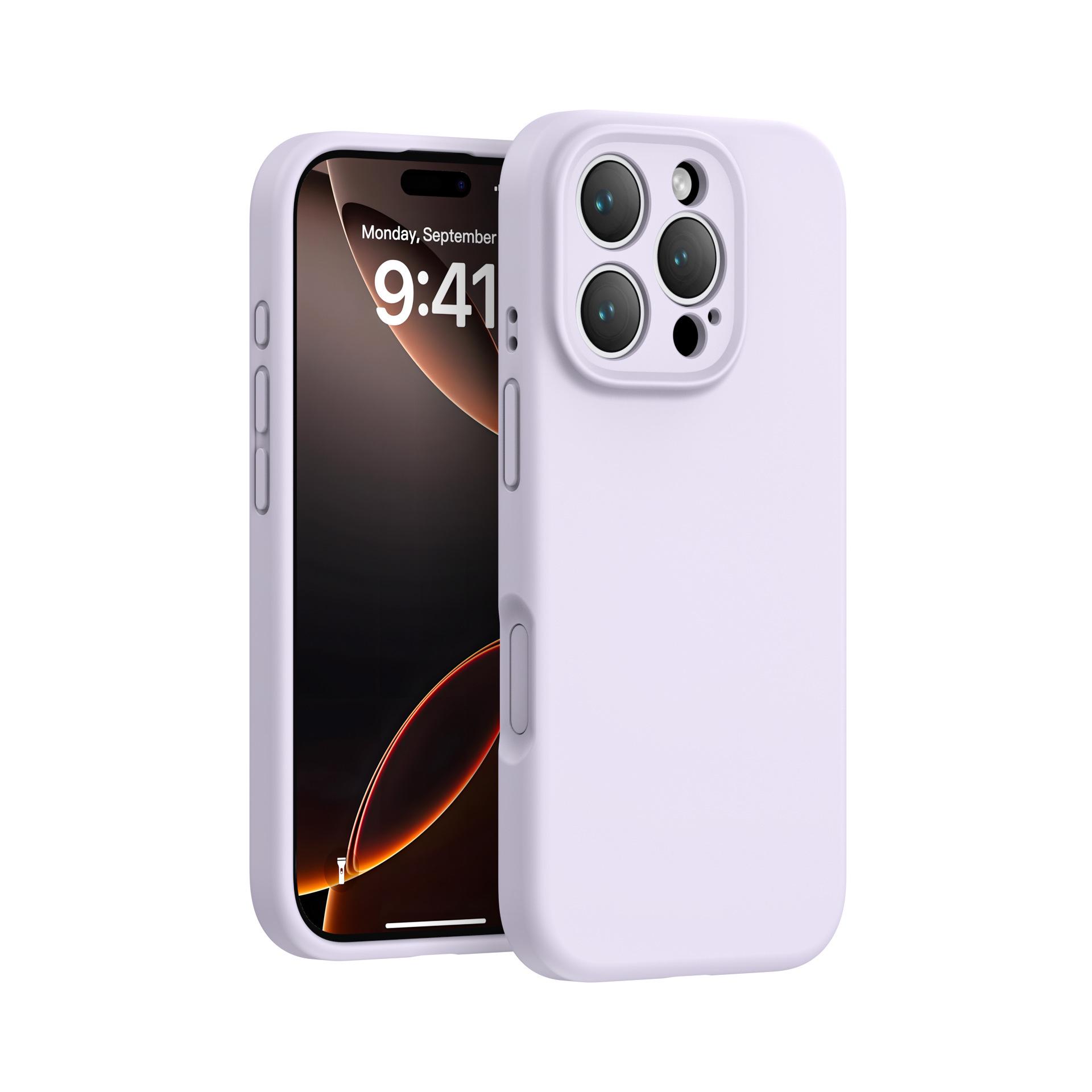 

iPhone 16 Pro Max Solid Color Liquid Silicone Case with Integrated Camera Button and Full Coverage Protection 16 Pro