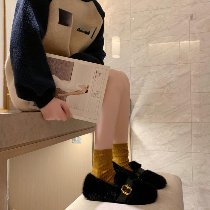 2024 Winter New Casual Plush Plus Size Fashion Fur Women's Shoes Lightweight and Warm Snow Boots One Step Lazy Pea Shoes