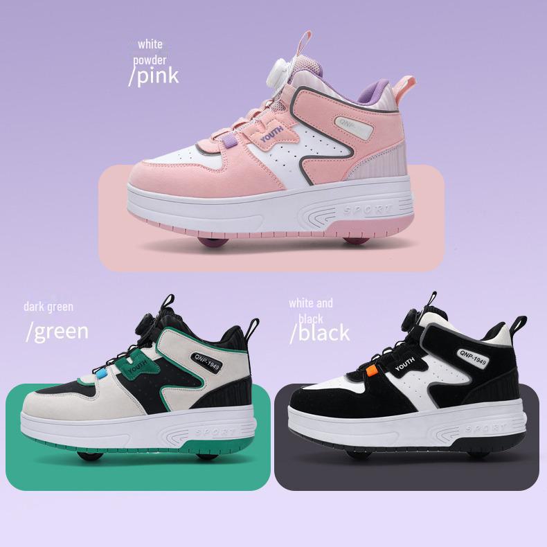 2024 Παιδικά Αθλητικά Παπούτσια Τρεξίματος με Διχτυωτό Διπλό Τροχό - Παπούτσια Πατινάζ με Αθλητική Αγκράφα