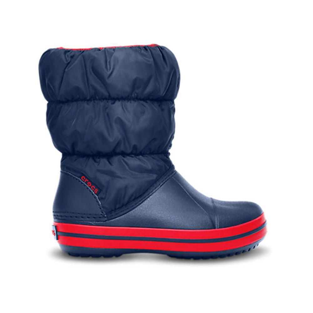 Crocs Winter Puff 14cm Boots, Kids', Navy/Red,