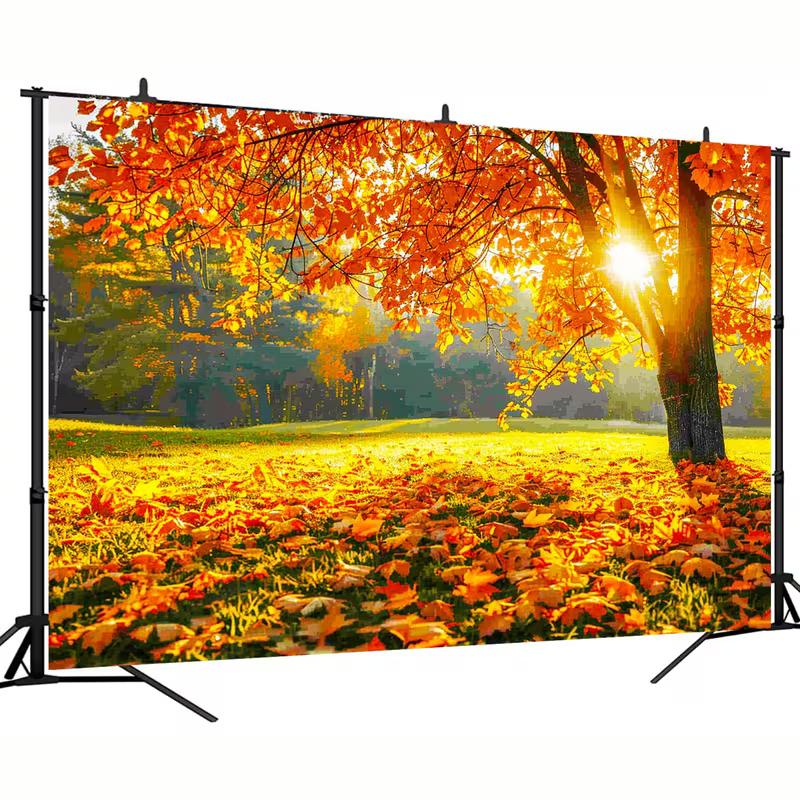 2D Glowing Autumn Sunlit Maple Tree Photography Background