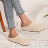 Retro niche woven bag head half slippers women's outer wear summer lazy one pedal comfortable soft sole square head muller shoes
