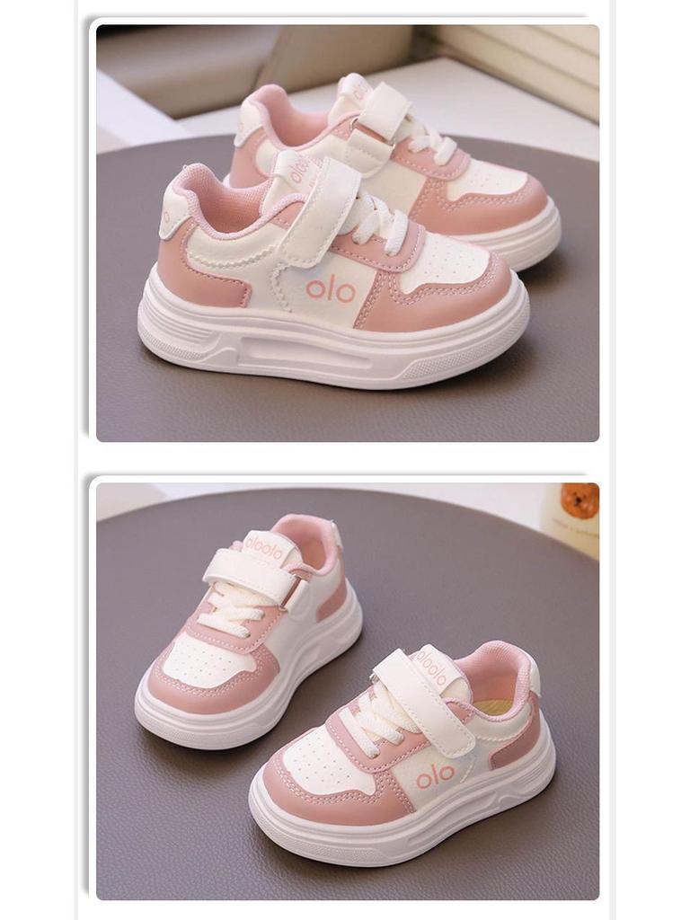 Kids' Lightweight Non-Slip White Sneakers – Comfortable, Thick Sole for Boys & Girls