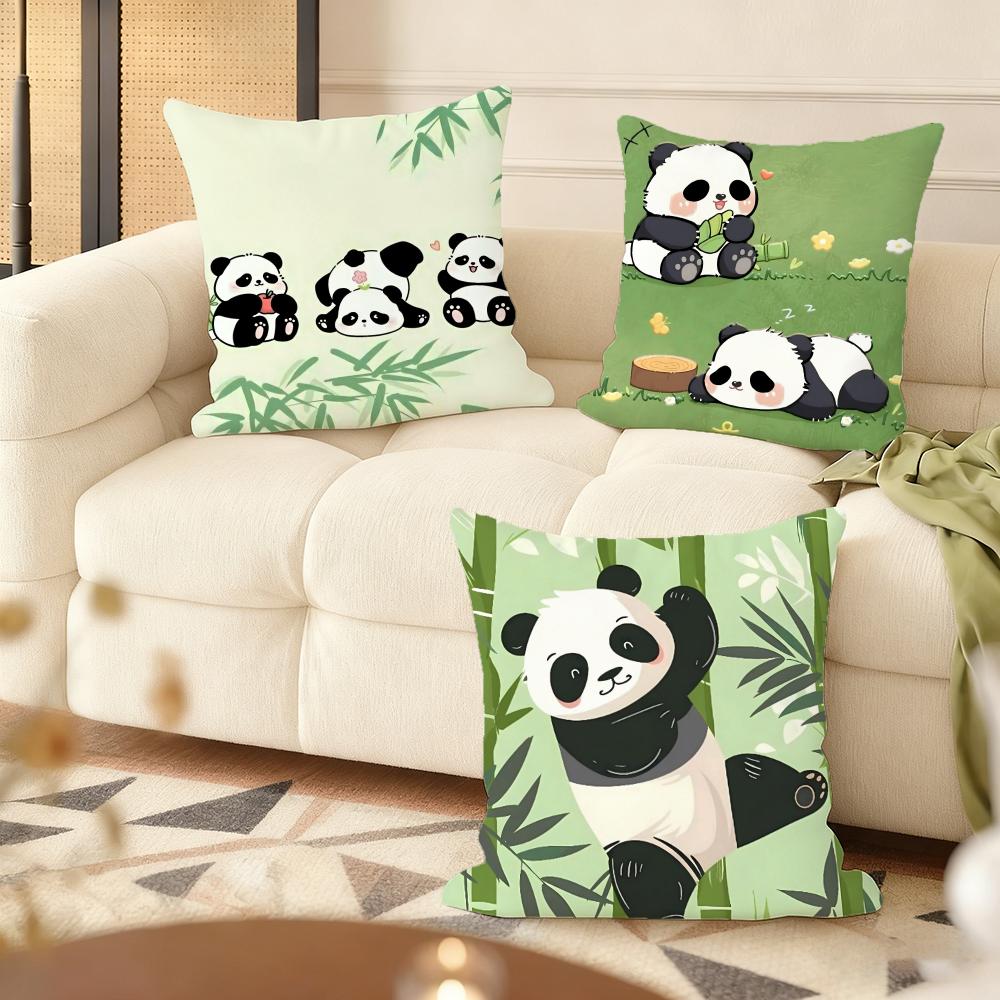 Cute Panda Cushion Cover Soft Plush Throw Pillow Cover DoubleSided Decorative Cushion Case Sofa Bedroom Home Decor