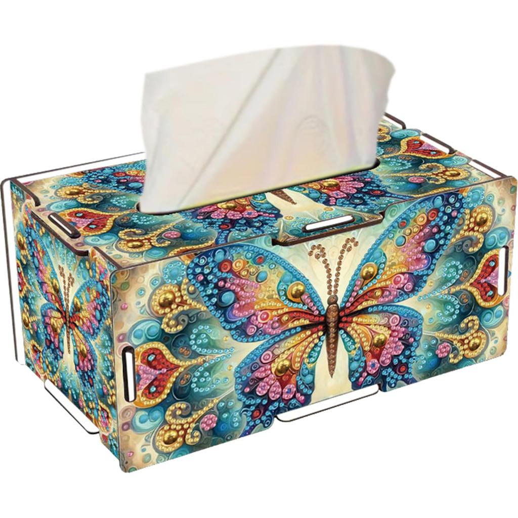 Wooden 5D Diamond Painting Tissue Holder Wooden Diamond Painting Tissue Box 5D DIY Diamond Handmade Tissue Holder for Home Decor