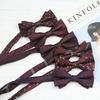 Wine Red Polyester Jacquard Bow Tie for Men - Perfect for Weddings, Parties, and Suits