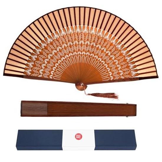 Ganve Fan Mens Made Japan Durable Tassel Pouch Gift Box Popular Stylish High-Quality Silk 21cm Lightweight Gentlemans Men Women Fathers Day Fireworks