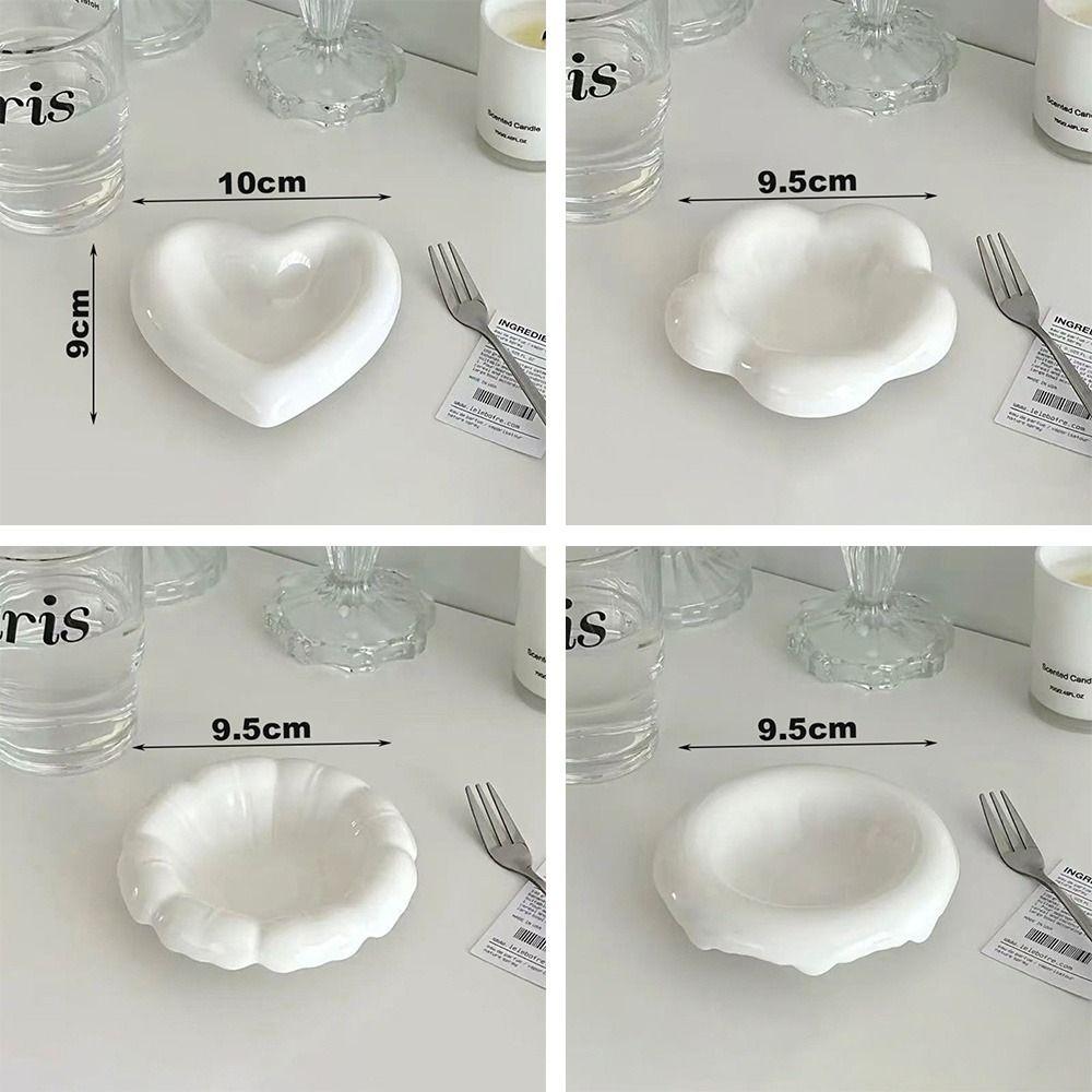 Nordic Flavor Ceramic Sauce Bowl Heart Flowers Shaped Snack Dip Cute Seasoning Plate  Snack Dip