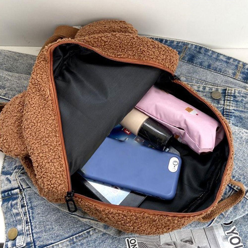 Fashion Cute Bear Women'S Bear Backpacks Plush Multi-Function Mini Backpack Portable Kids Shoulder Bag Travel