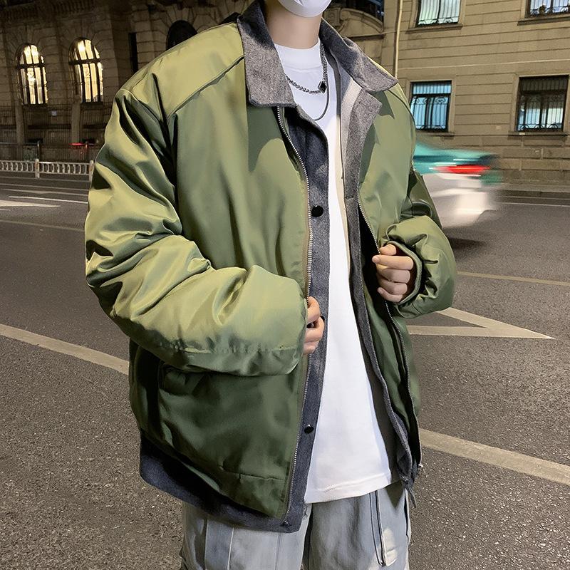 

Men s spring and autumn new lapel jacket men s loose flying baseball uniform composite ruffian youth jacket 2XL