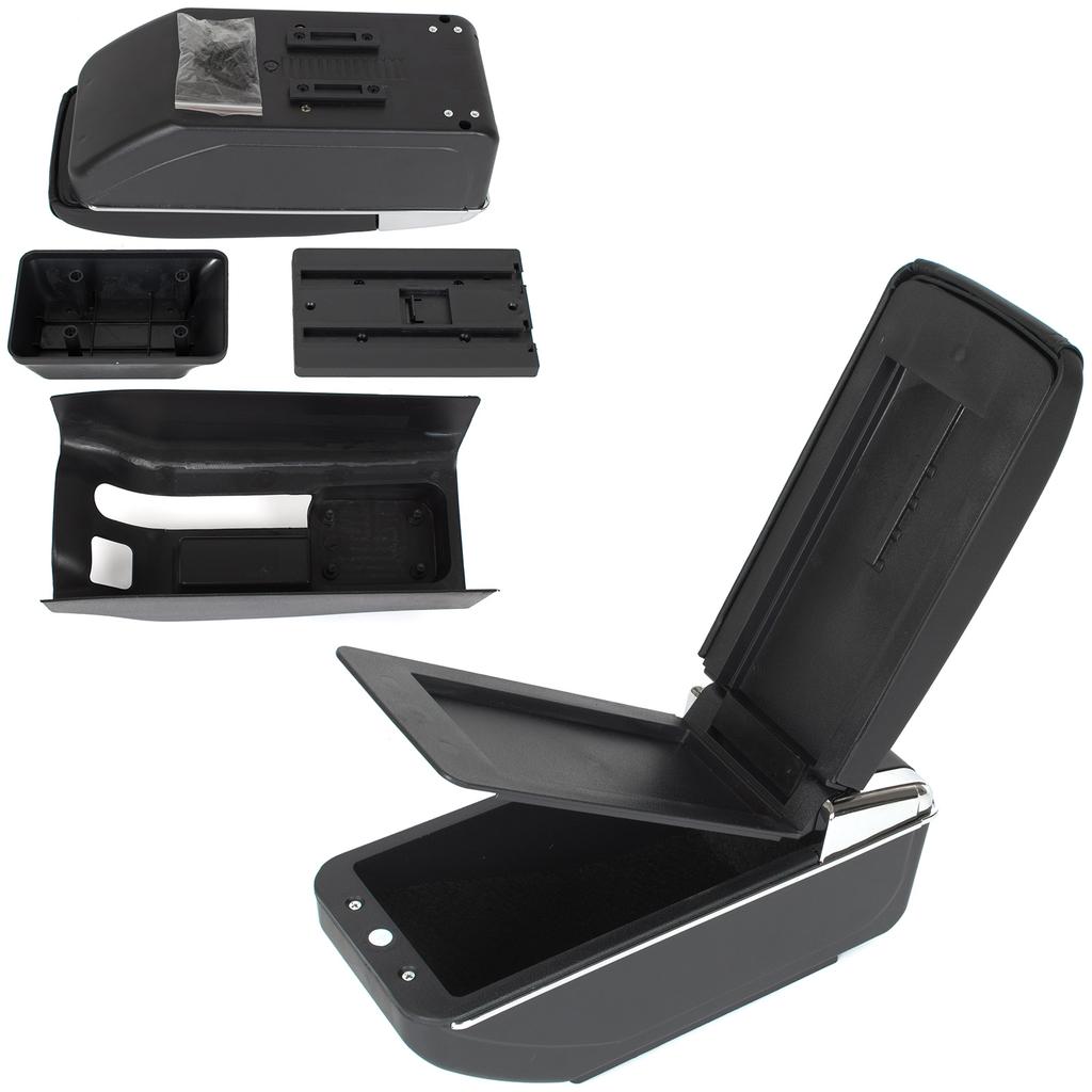 VW Golf IV 97-06 armstöd med förvaringsfack SVART ECO-LÄDER + monteringskit