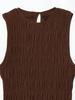 2026 Hot-Selling Retro Coffee Pleated Sleeveless Women's Long Dress with Waist-Cinched Big Hem