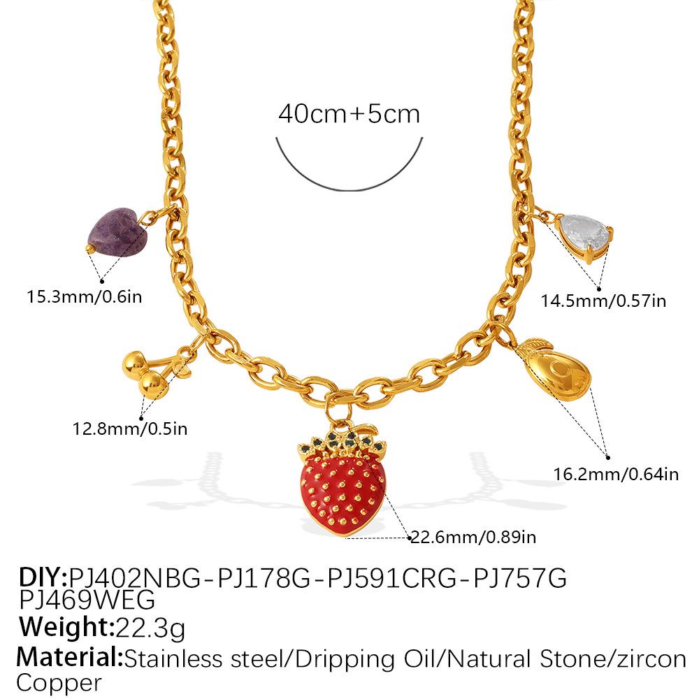 Resort Style Strawberry & Cherry Collarbone Necklace