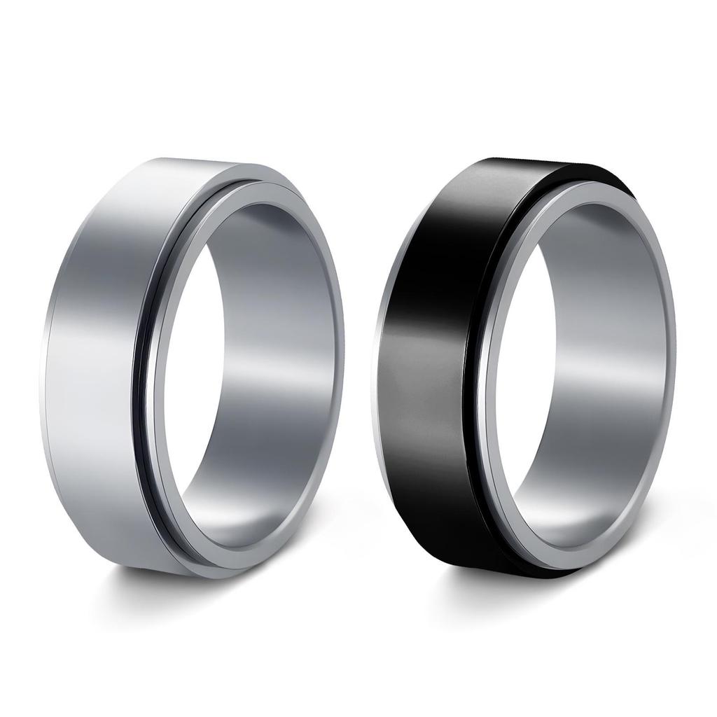 Men's Trendy Titanium Steel Rotating Ring - 8MM Width