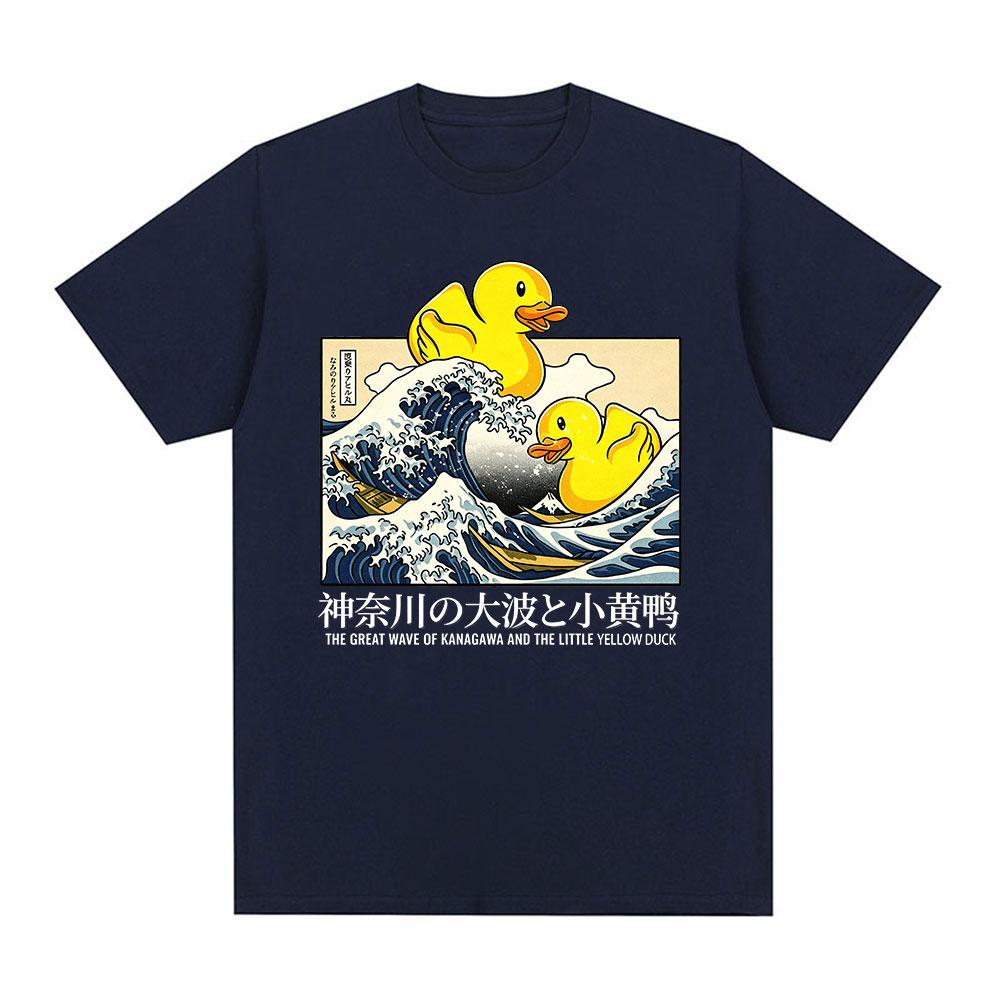 Great Wave Kanagawa Duck Funny Japanese Style TShirts Fashion Casual Cotton TShirt Unisexs Unisex Oversized Short Sleeve T Shirts