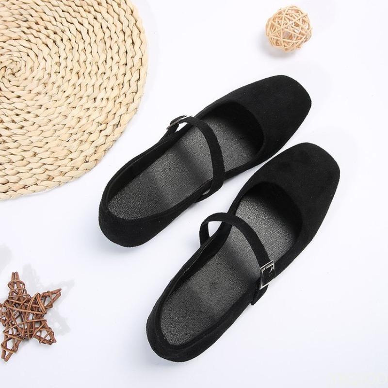 Casual fashion Square Toe Shoes Flat shoes Ladies Lace Up Buckle Footwear Bottom Ground Soft Lightweight Large Size Casual Shoes
