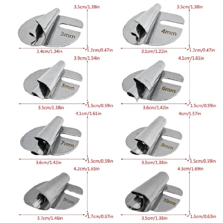 8x/Set Sewing Rolled Hemmer Foot Set 3mm-10mm Sewing Supplies for Industrial