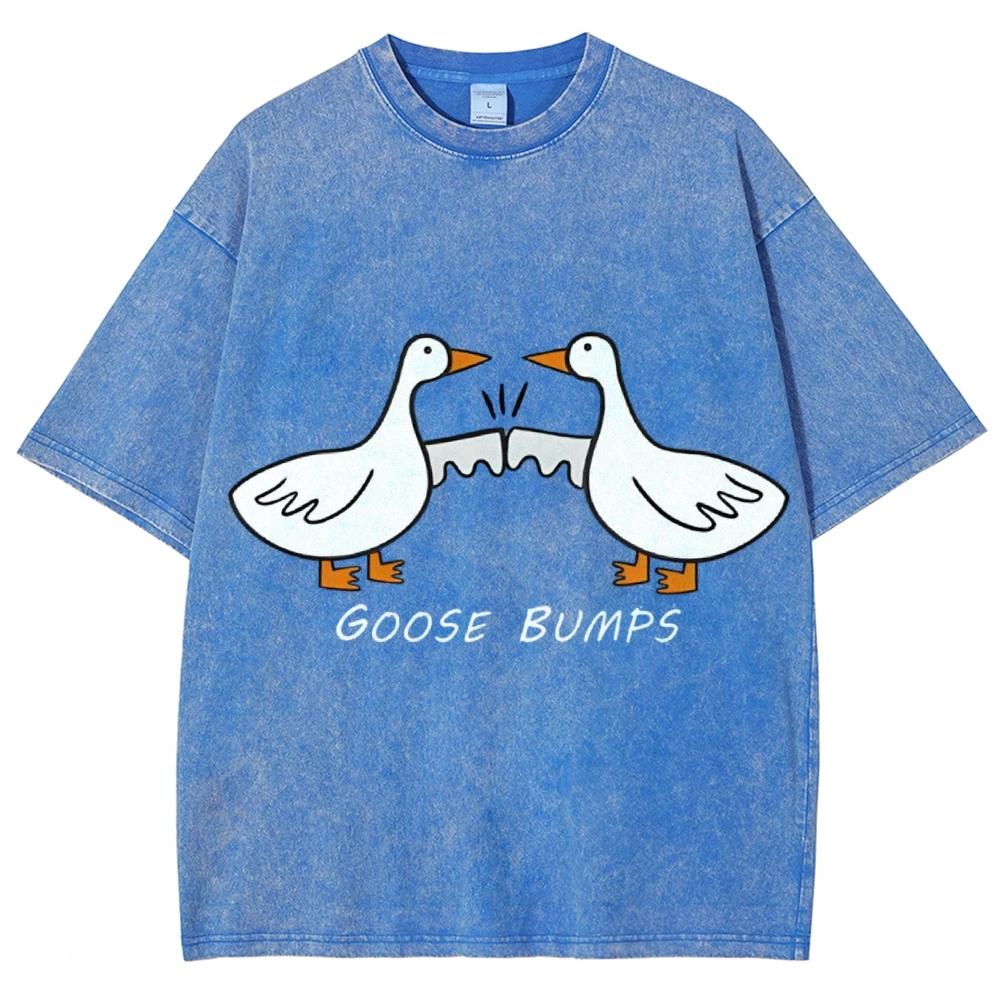 Urocze Koszulki z Grafiką Gęsi Bluzki Oversize Letnie dla Kobiet Mężczyzn Casual Damskie Streetwearowe T-shirty Unisex
