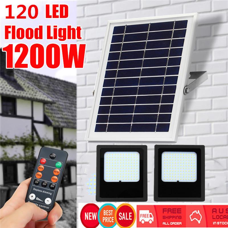 

120 светодиодов на солнечной батарее, светодиодный прожектор, уличная лампа безопасности, водонепроницаемый пульт дистанционного управления