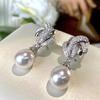 Luxurious 10-11mm Natural Rice Pearls Fashion Drop Earrings 925 Silver Fine Wedding Jewelry for Women
