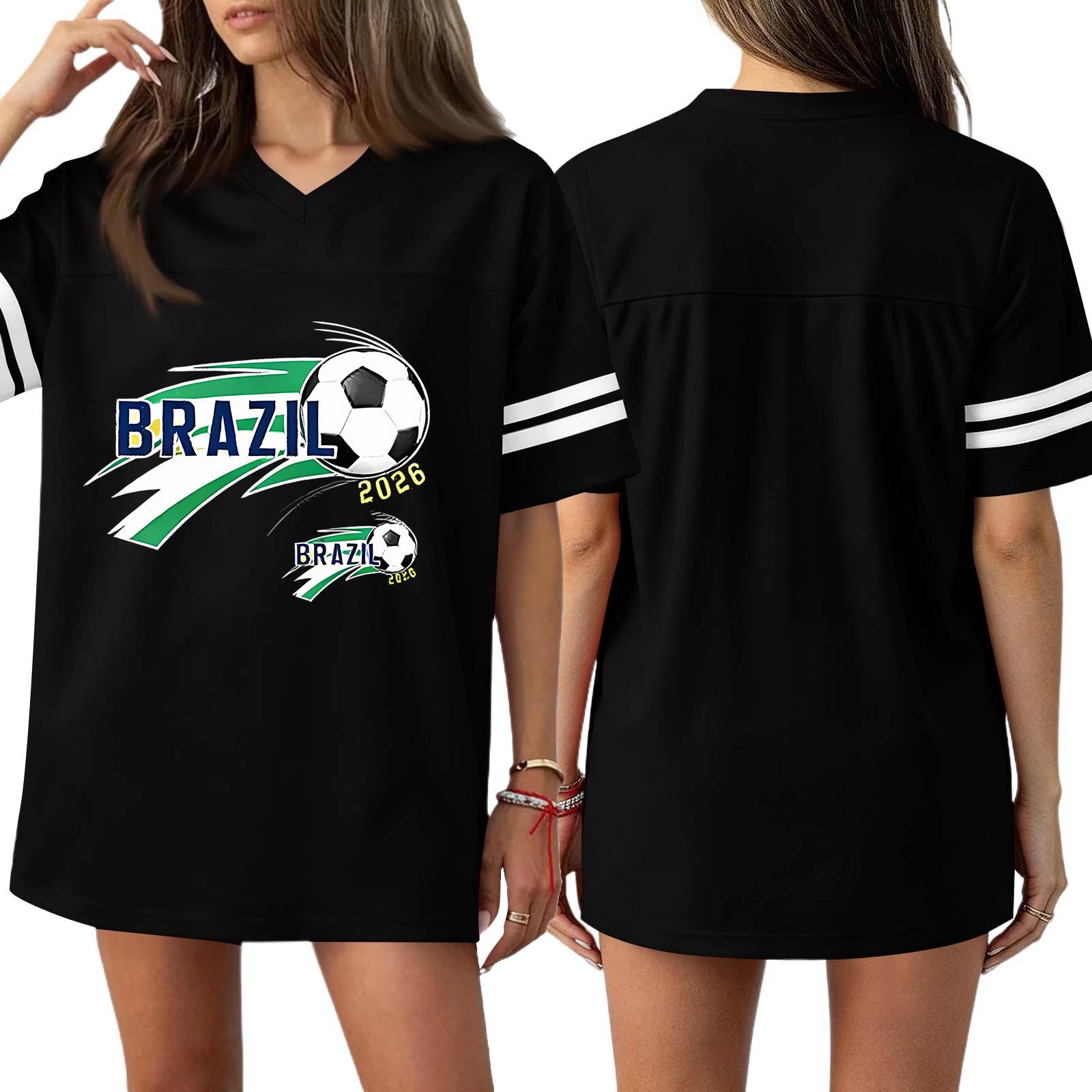 

Women s Casual & Stylish V-Neck Sports — Print Short-Sleeve Athletic T-Shirt Top L