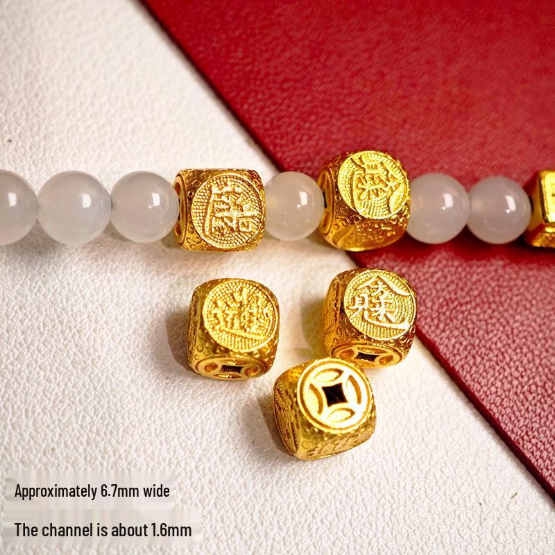 24k Gold-Plated Copper Four-Leaf Clover Spacer Beads for DIY Jewelry