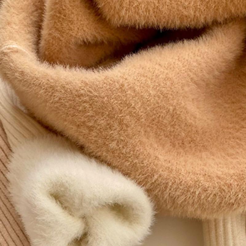 Autumn Half High Neck Velvet Pullover Sweaters Women Tops Long Sleeve  Fleece Knitted Sweater Woman Fashion Elegant Winter Knitwear Jumpers 24953