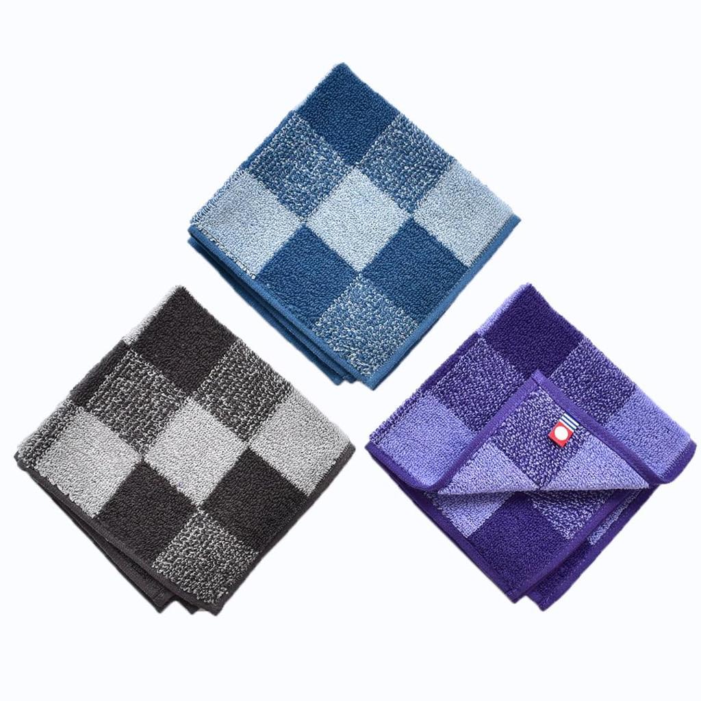 ORI365 Imabari Towel Hand Towels, 3-Piece Set, Absorbent, 100% Cotton, Made In Japan, 25x25cm, Round Square Towels