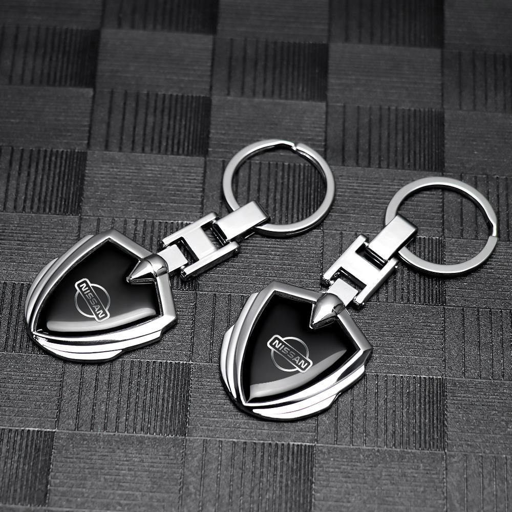 3D Metal Emblem Keychain Rings Car Styling For Nissan Juke Versa J11 Note Sentra SkyliFne Pathfinder J31 Almera Accessories
