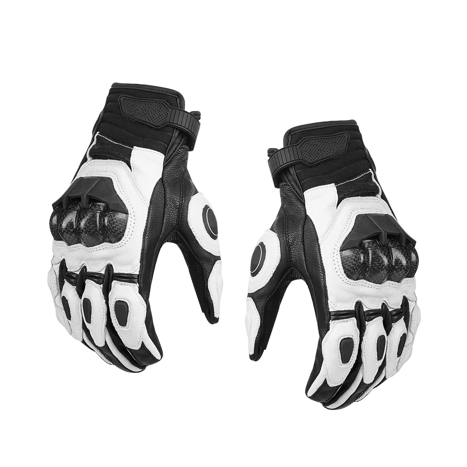 

Перчатки для гонок на мотоциклах, водонепроницаемые перчатки из искусственной кожи для сенсорных экранов, перчатки для вождения квадроциклов, перчатки для шоссейных гонок на мотоциклах, мужские зимние перчатки M белый