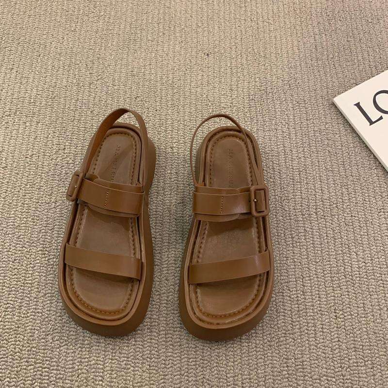 

Fashion Women s Sandals 2025 New Summer Sandals Fashion Platform Flat Shoes Elegant Open Toed Lace Up Casual Shoes sandalias mujer 35 коричневий