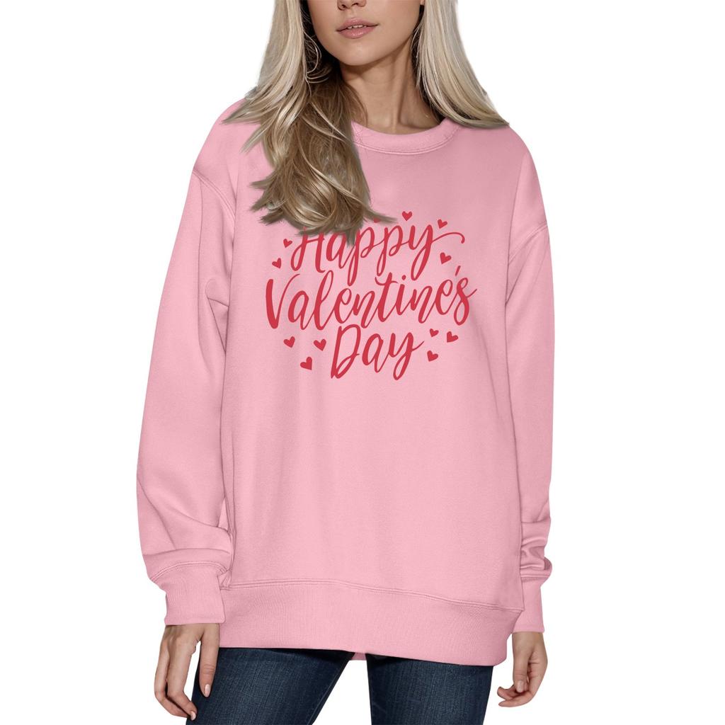 Damenmode Bedrucktes Langarm Rundhals Pullover Top