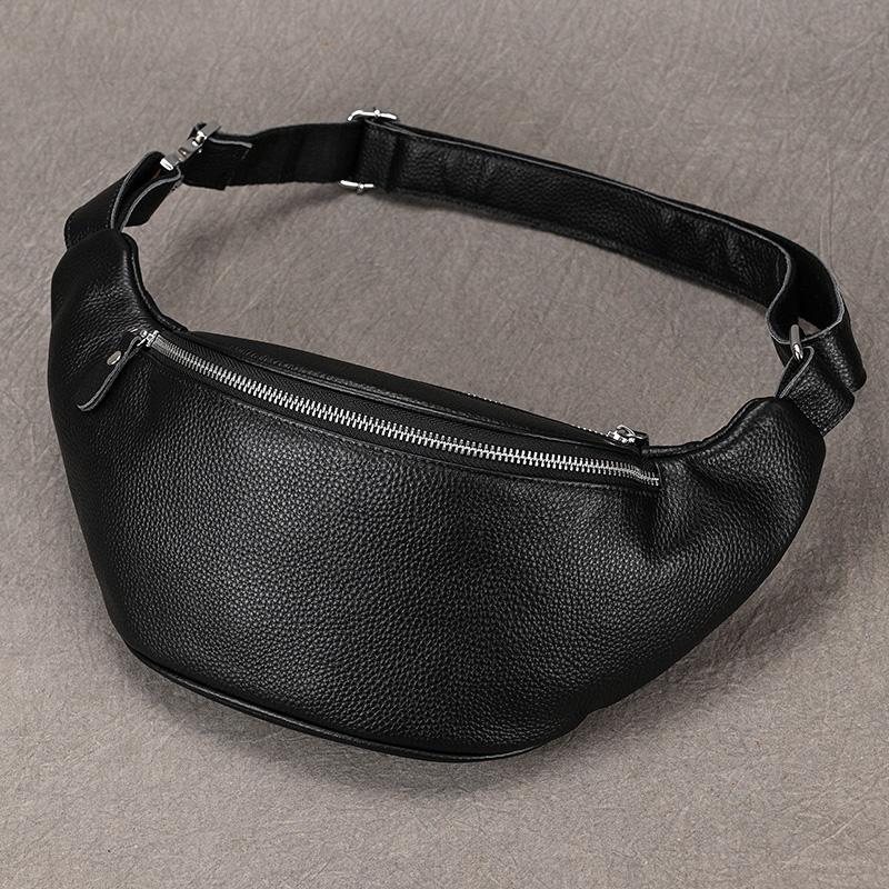 Big Waist Bag Mens Leather Belt Pounch Anti-theft Waist Pack Fanny Pack Bum Bag Belt Waist Pouch Chest Bag For Male Leather Bag