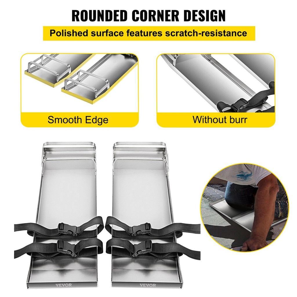 Concrete Knee Boards 30'' X 8'' Slider Knee Boards, Kneeler Board Stainless Steel Kneeboards, Concrete Sliders Pair Moving Sliders, with Concrete