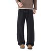 American trendy brand elastic waist scimitar sweatpants men's solid color simple and versatile loose wide leg drape casual pants men