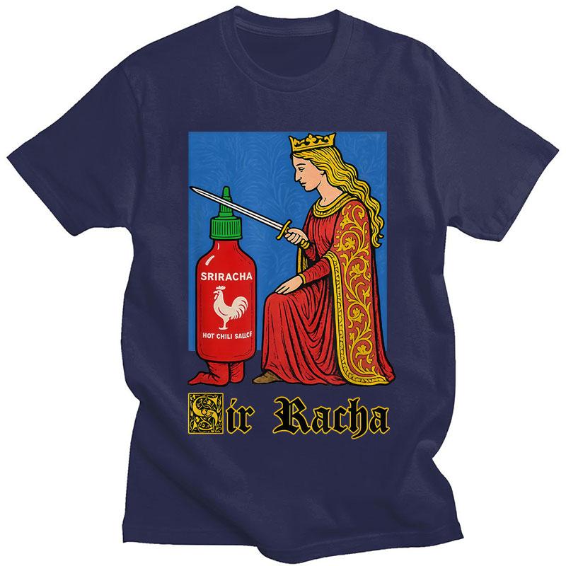 Sir Racha Lustige Chili-Sauce Meme Print T-Shirts Herren Damen Humor Beliebte T-Shirts Lässig Baumwolle Mode T-Shirt Streetwear Geschenke