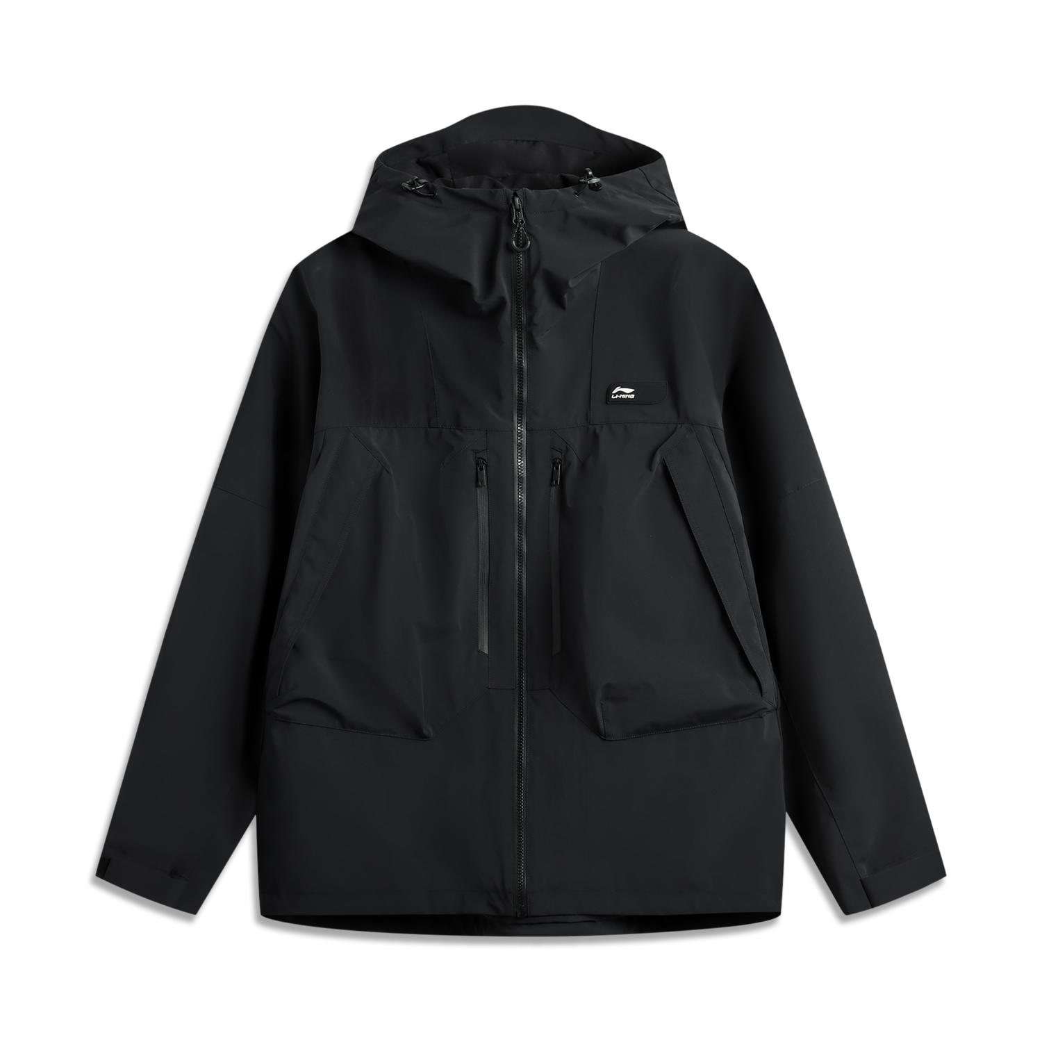 LI-NING Men s 2024 Winter Fleece-Lined Detachable 3-in-1 Sports Windbreaker Black AWBU031-2 XL