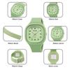 Square Silicone Arabic Perfect Gift for High School Black Women's Wristwatch, Waterproof, Sporty, Cute, Simple, Stylish, Casual, Numerals,