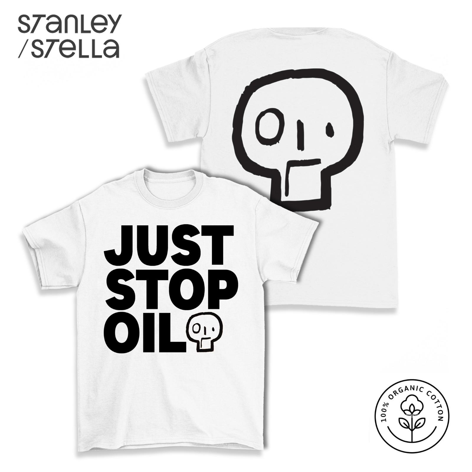 JUST STOP OIL Unisex  Cotton Environmental Protest Save The Earth T-Shirt Mens Womens Tees Top XL