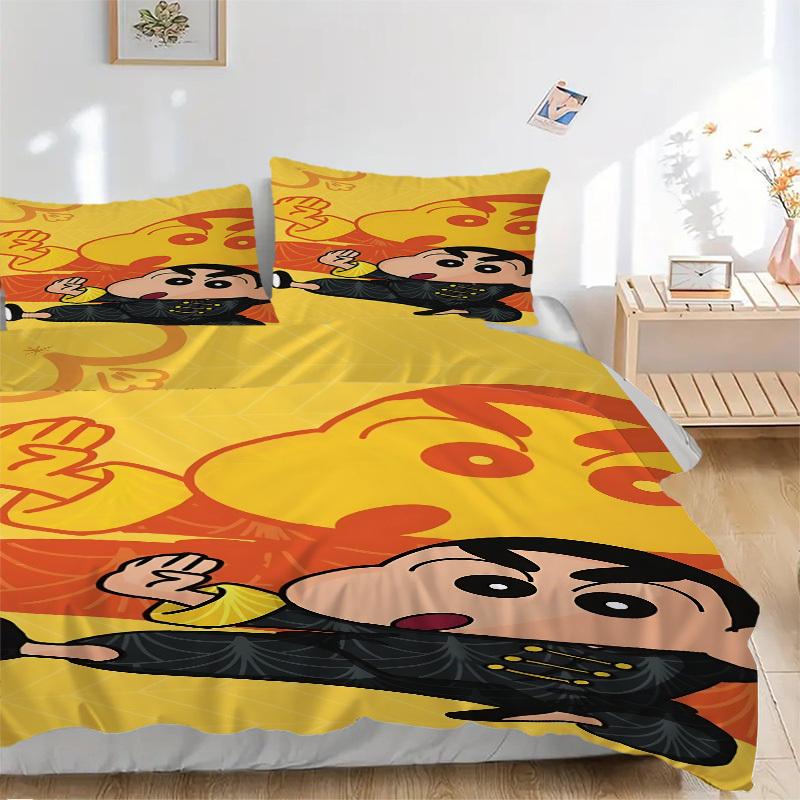 

3pcs Crayon Shinchan Duvet Cover Set - Machine Washable, Includes 1 Duvet Cover and 2 Pillowcases, No Core Included yy251022168 135x200cm