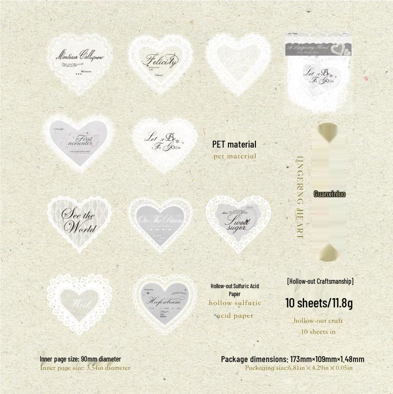 Mò Mò Double Pack Hollow Lace Stickers - Lace Poetry Series for Vintage Journals & Collages