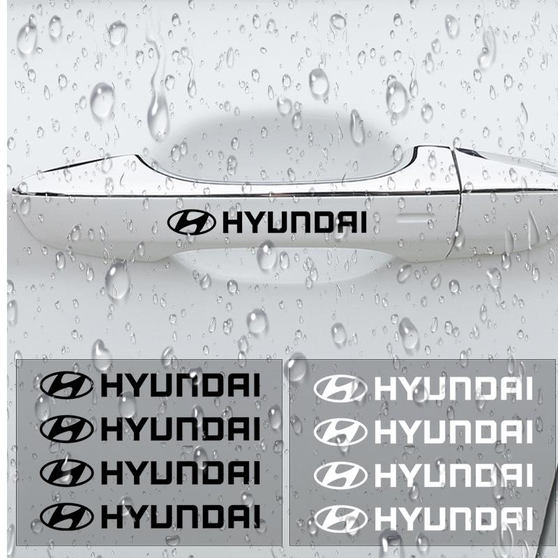 4Pcs Car Door Handle Stickers Tire Rear View Mirror Decals For Hyundai I30 Accent Creta Kona IX35 I40 Getz Sonata Elantra Veloster